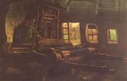 Vincent Van Gogh Weaver,Interior with Three Small Windows (nn04) Spain oil painting artist